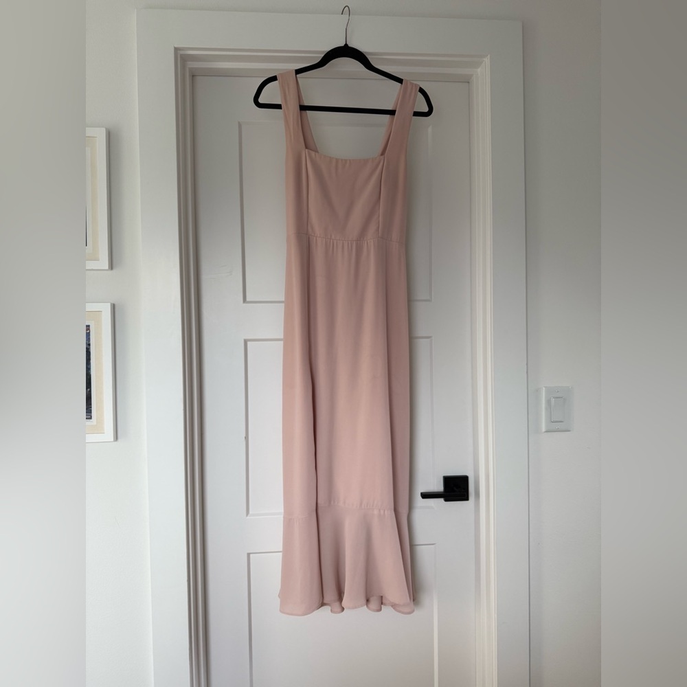 Show Me Your Mumu Claire Midi Dress Dusty Blush Crisp size M